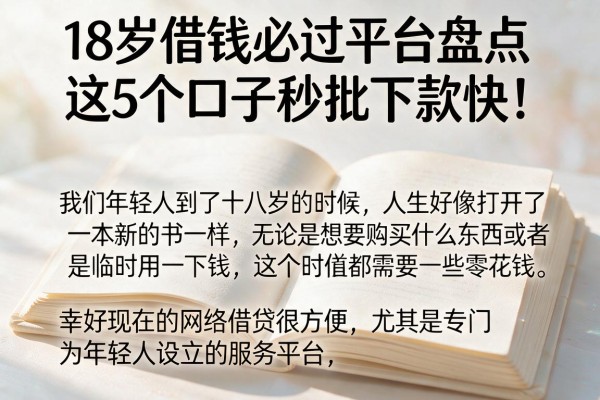18岁借钱必过平台盘点，这5个口子秒批下款快！