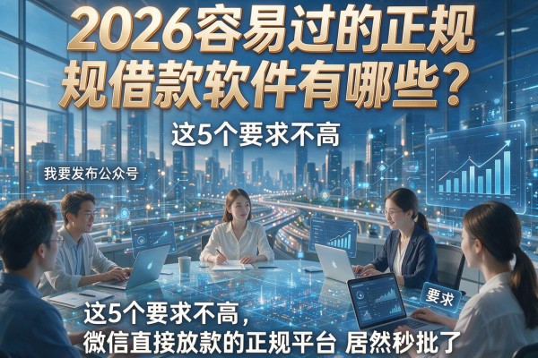 2026容易过的正规借款软件有哪些？这5个要求不高、微信直接放款的正规平台居然秒批了
