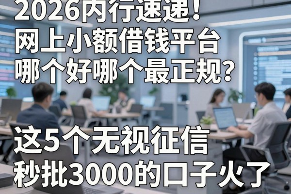 2026内行速递!网上小额借钱平台哪个好哪个最正规?这5个无视征信秒批3000的口子火了