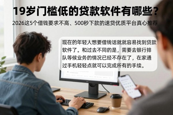 19岁门槛低的贷款软件有哪些？2026这5个借钱要求不高、500秒下款的速贷优质平台真心推荐