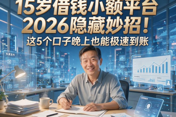 15岁借钱小额平台2026隐藏妙招！这5个口子晚上也能极速到账