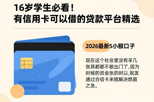 16岁学生必看！有信用卡可以借的贷款平台精选，2026最新5个小额口子推荐