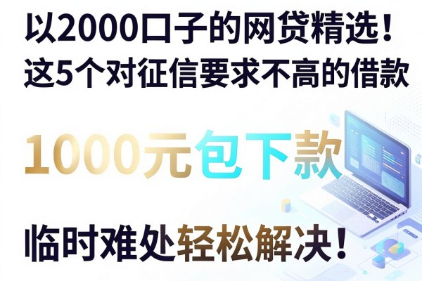 2000口子的网贷精选!这5个对征信要求不高的借款app,1000元包下款,临时难处轻松解决!