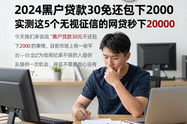 2024黑户贷款30免还包下2000!实测这5个无视征信的网贷秒下20000