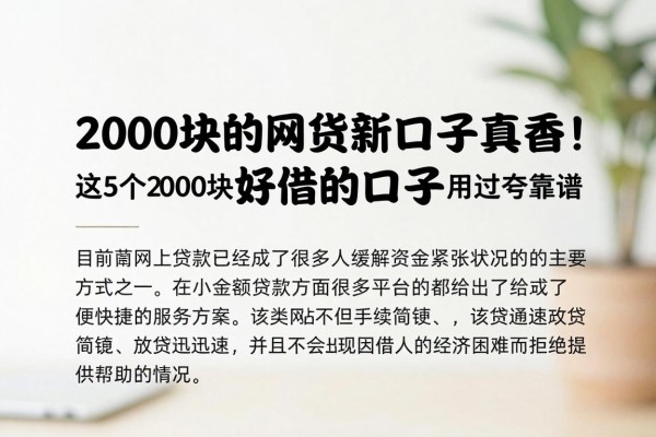 2000块的网贷新口子真香!5月终极拆解,这5个20000块好借的口子用过都夸靠谱
