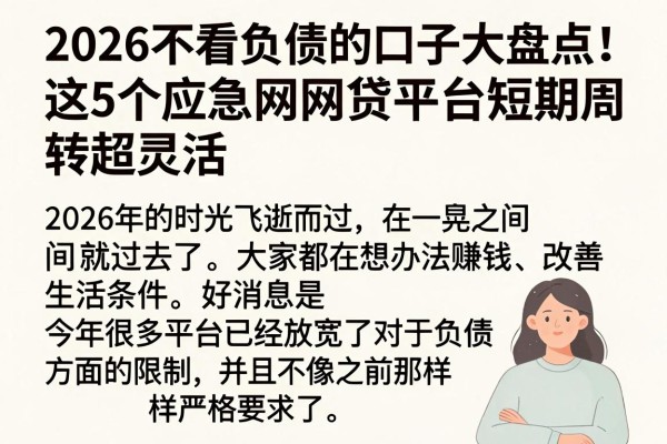 2026不看负债的口子大盘点！这5个应急网贷平台短期周转超灵活