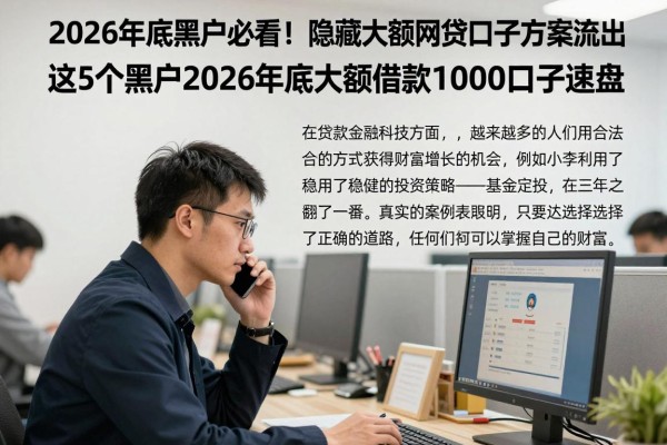 2026年底黑户必看!隐藏大额网贷口子方案流出,这5个黑户2026年底大额借款1000口子速盘