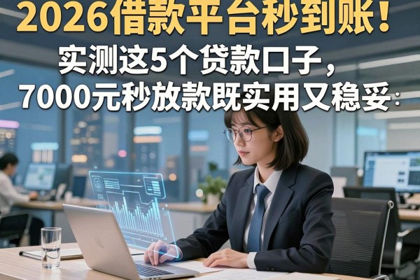 2026借款平台秒到账！实测这5个贷款口子，7000元秒放款既实用又稳妥