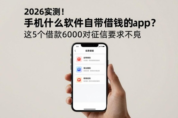 2026实测！手机什么软件自带借钱的app？这5个借款6000对征信要求不高
