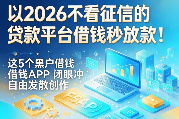 2026不看征信的贷款平台借钱秒放款！这5个黑户借钱APP闭眼冲