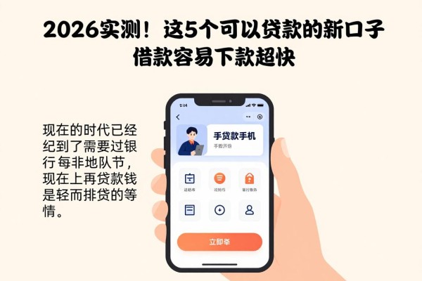 2026实测！这5个手机APP可以贷款的新口子，借款容易下款超快！