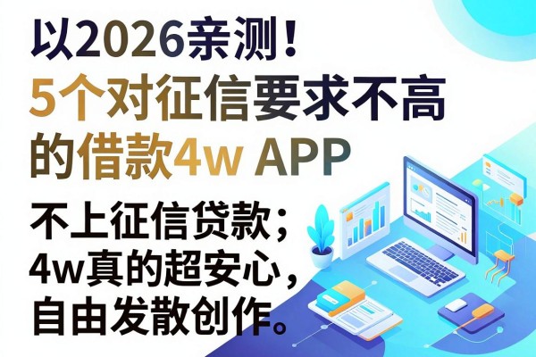 2026亲测!5个对征信要求不高的借款4w APP,不上征信贷款4w真的超安心