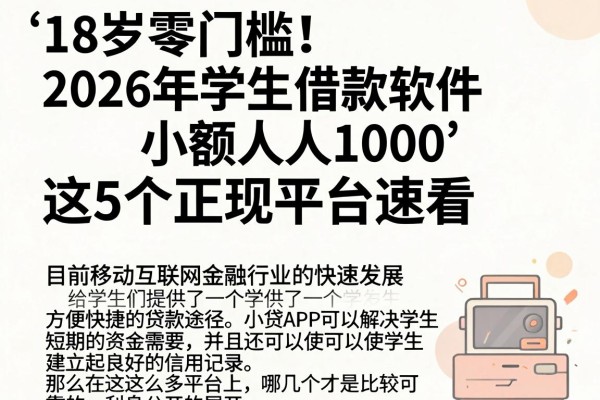 18岁零门槛!2026年学生借款软件小额人人1000,这5个正规平台速看