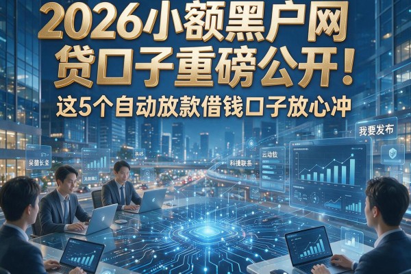 2026小额黑户网贷口子重磅公开！这5个自动放款借钱口子放心冲