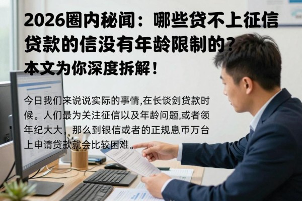 2026圈内秘闻：哪些贷款不上征信没有年龄限制的？本文为你深度拆解！