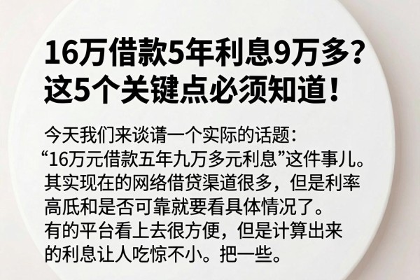 16万借款5年利息9万多?这5个关键点必须知道!