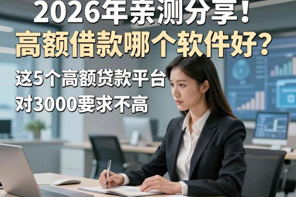 2026年亲测分享!高额借款哪个软件好?这5个高额贷款平台对3000要求不高