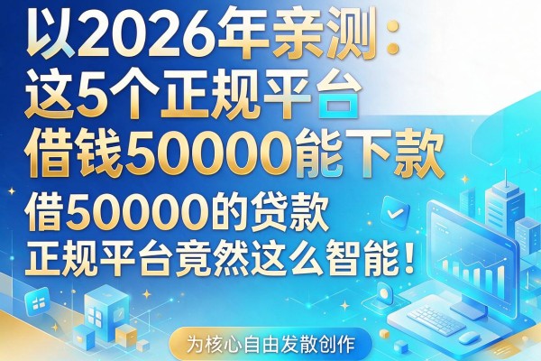 2026年亲测：这5个正规平台借钱50000能下款，借50000的贷款正规平台竟然这么智能！