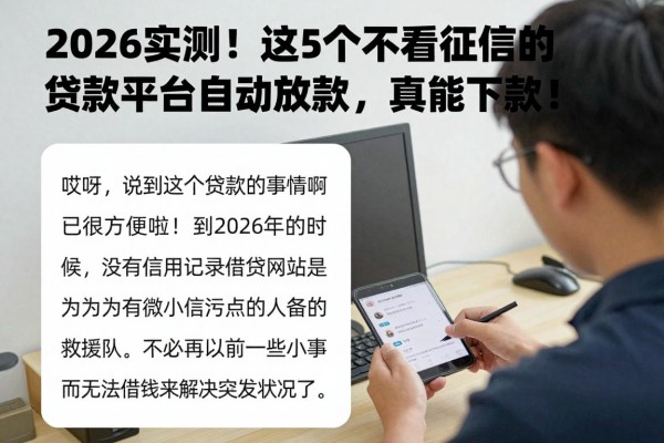 2026实测!这5个不看征信的贷款平台自动放款,真能下款?
