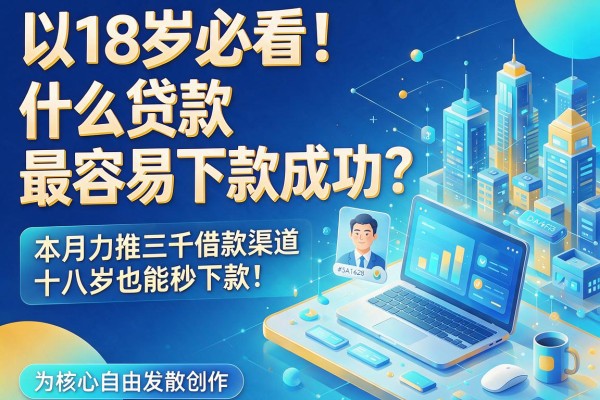 18岁必看!什么贷款最容易下款成功?本月力推三千借款渠道,十八岁也能秒下款!