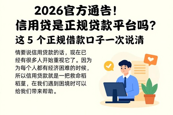 2026官方通告！信用贷是正规贷款平台吗？这5个正规借款口子一次说清