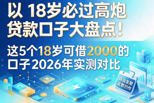 18岁必过高炮贷款口子大盘点！这5个18岁可借2000的口子2026年实测对比