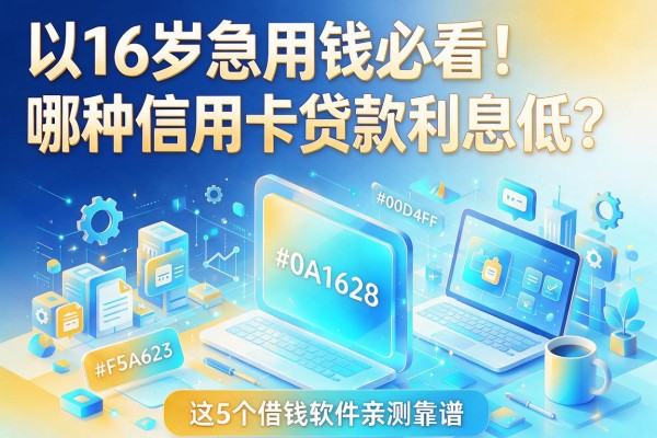 16岁急用钱必看！哪种信用卡贷款利息低？这5个借钱软件亲测靠谱