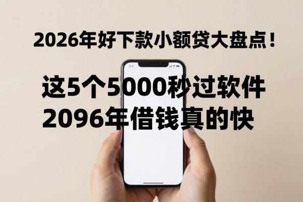 2026年好下款的小额贷大盘点！这5个5000秒过软件，2026年借钱真的快