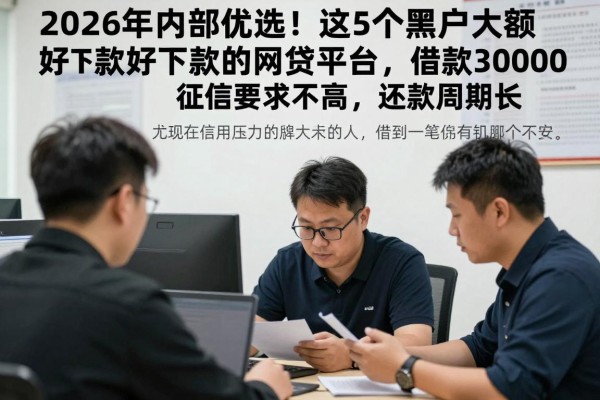 2026年内部优选！这5个黑户大额好下款的网贷平台，借款30000征信要求不高，还款周期长