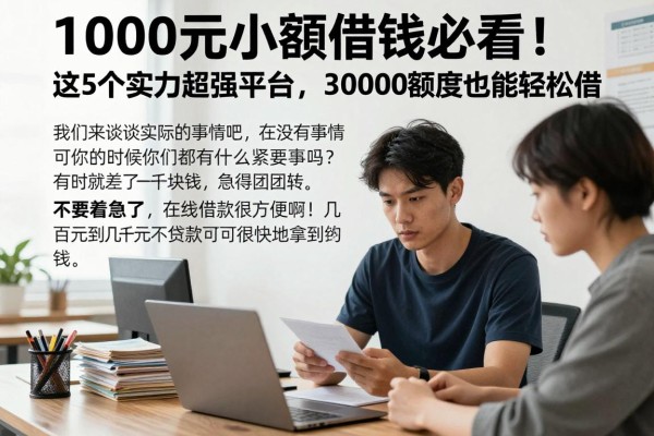 1000元小额借钱必看!这5个实力超强平台,30000额度也能轻松借