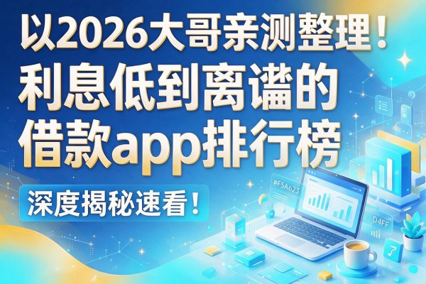 2026大哥亲测整理！利息低到离谱的借款app排行榜，深度揭秘速看！