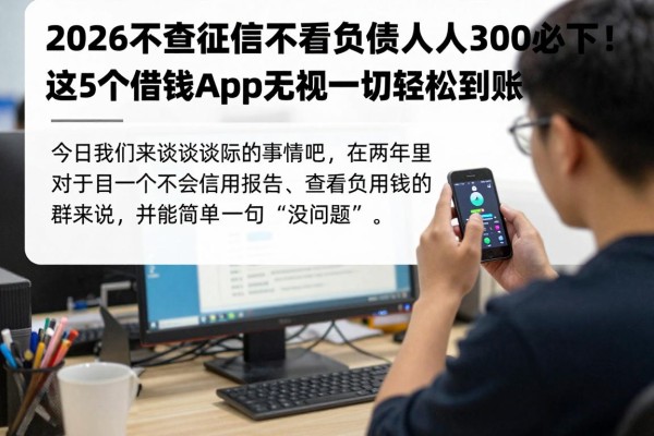 2026不查征信不看负债人人3000必下！这5个借钱App无视一切轻松到账