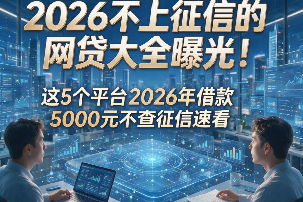 2026不上征信的网贷大全曝光!这5个平台2026年借款5000元不查征信速看