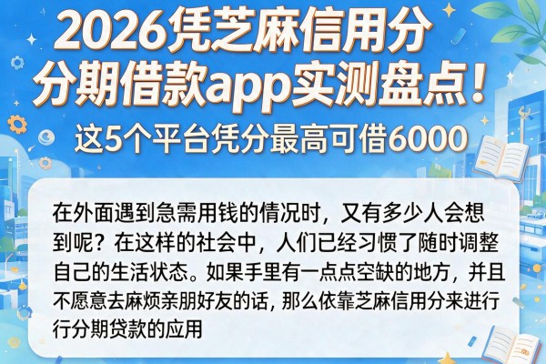 2026凭芝麻信用分分期借款app实测盘点！这5个平台凭分最高可借6000