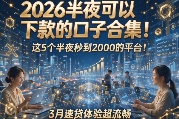 2026半夜可以下款的口子合集!这5个半夜秒到2000的平台,3月速贷体验超流畅