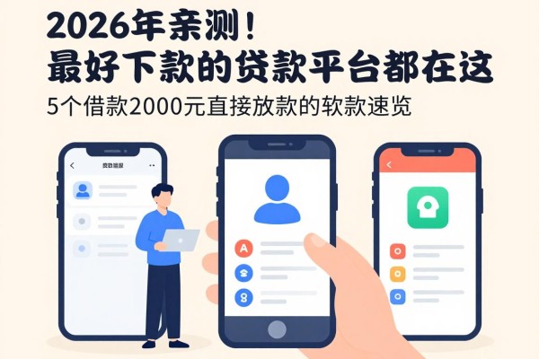 2026年亲测！最好下款的贷款平台都在这，5个借款2000元直接放款的软件速览