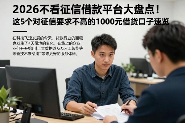 2026不看征信借款平台大盘点!这5个对征信要求不高的1000元借钱口子速览