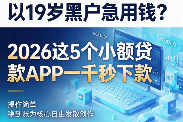 19岁黑户急用钱?2026这5个小额贷款APP一千秒下款,操作简单稳到账