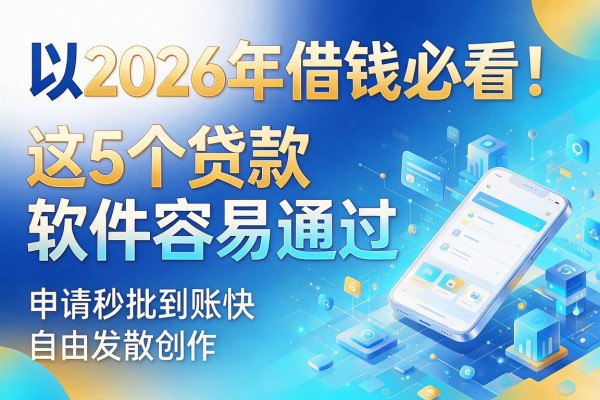 2026年借钱必看!这5个贷款软件容易通过,申请秒批到账快