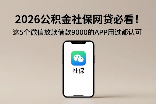 2026公积金社保网贷必看!这5个微信放款借款9000的APP用过都认可