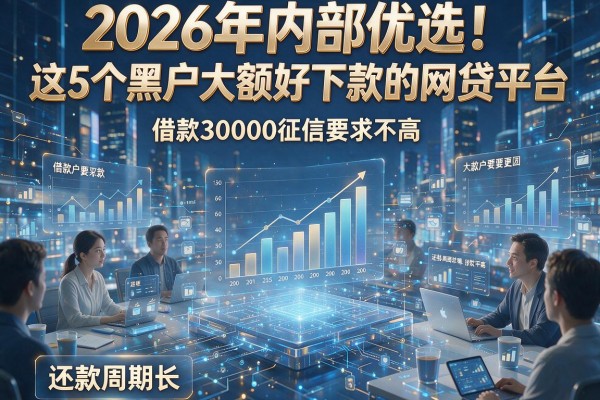 2026年内部优选！这5个黑户大额好下款的网贷平台，借款30000征信要求不高，还款周期长