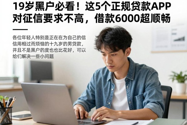 19岁黑户必看！这5个正规贷款APP对征信要求不高，借款6000超顺畅