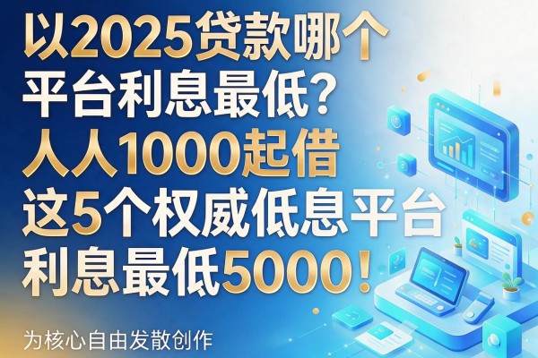 2025贷款哪个平台利息最低?人人1000起借,这5个权威低息平台利息最低5000!