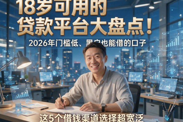 18岁可用的贷款平台大盘点！2026年门槛低、黑户也能借的口子，这5个借钱渠道选择超宽泛