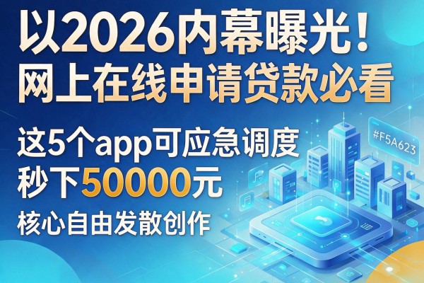 2026内幕曝光!网上在线申请贷款必看,这5个app可应急调度秒下50000元