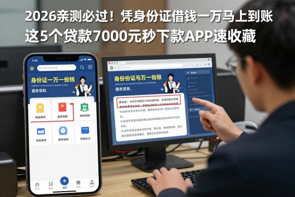 2026亲测必过！凭身份证借钱一万马上到账，这5个贷款7000元秒下款APP速收藏