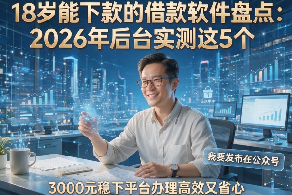 18岁能下款的借款软件盘点：2026年后台实测这5个，3000元稳下平台办理高效又省心