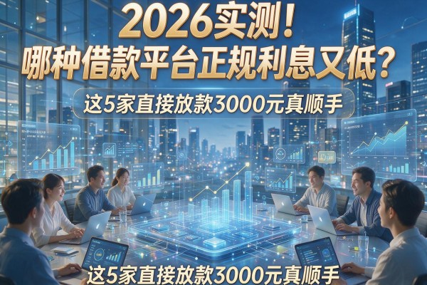 2026实测!哪种借款平台正规利息又低?这5家直接放款3000元真顺手