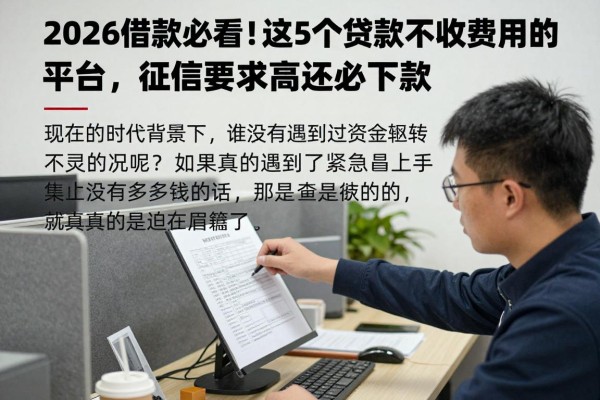 2026借款必看！这5个贷款不收费用的平台，征信要求不高还必下款