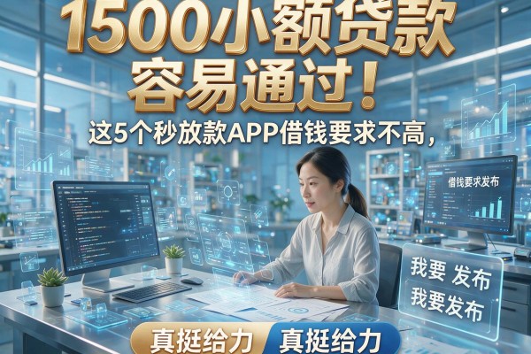 1500小额贷款容易通过！这5个秒放款APP借钱要求不高，真挺给力
